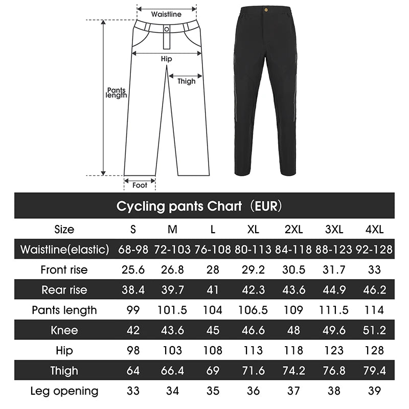 West Biking Men's Quick Dry Reflective Jogger Pants Outdoor