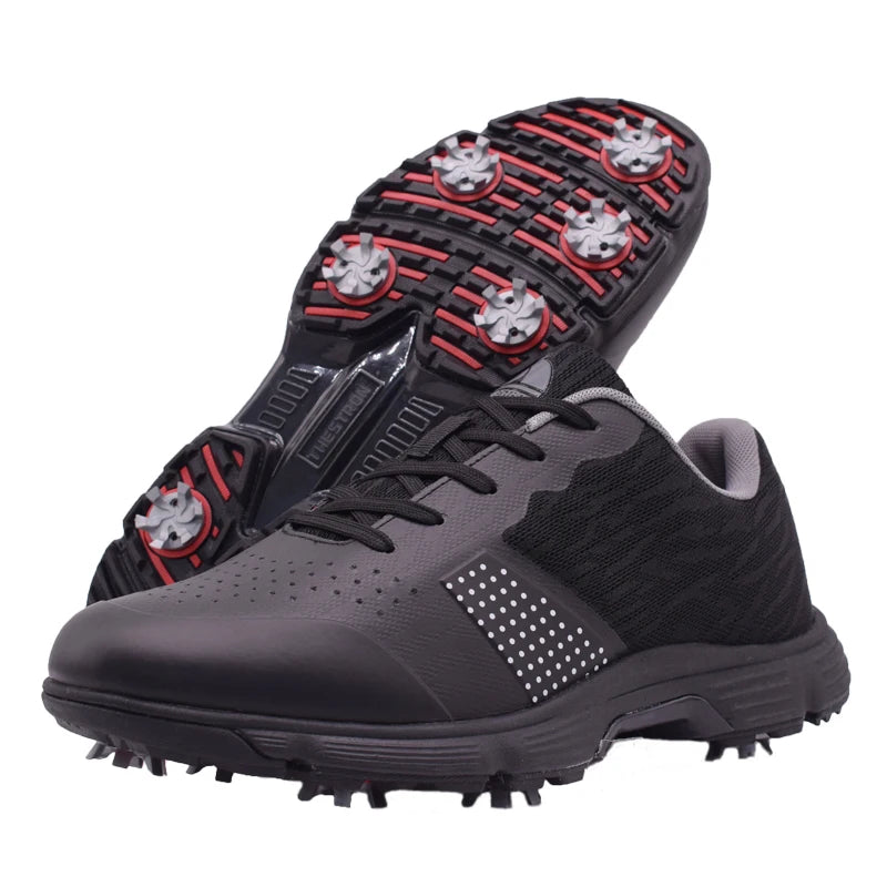 Mens Professional Golf Shoes Spiked Anti Slip Footwear