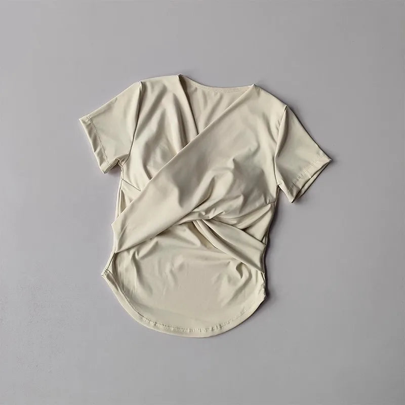 Sexy Sports Yoga Shirt Women Built In Bra Quick Dry Top