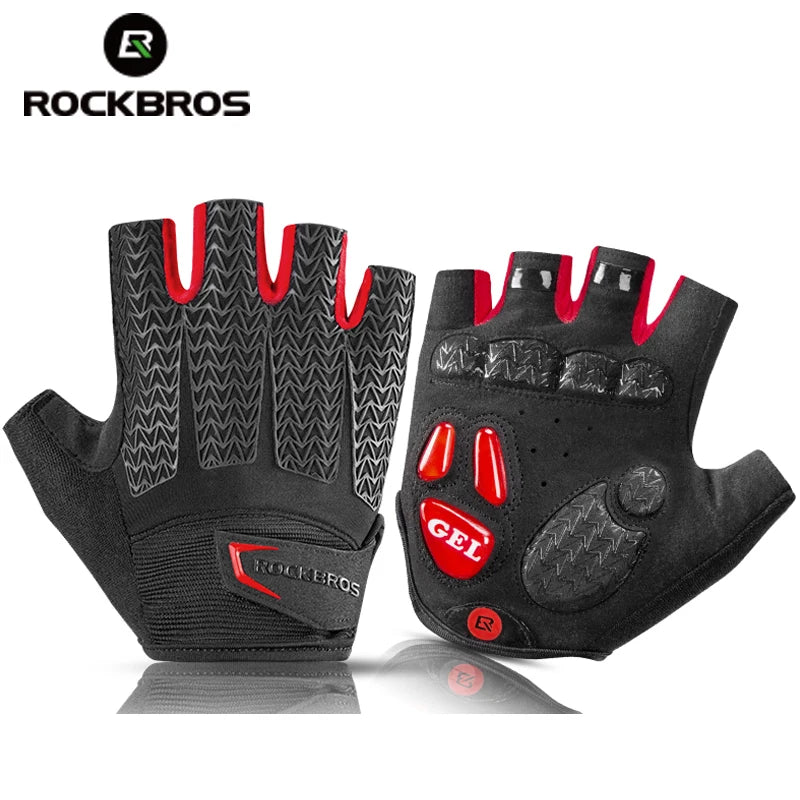 Rockbros Half Finger Cycling Gloves Gel Pad Anti Slip Breathable