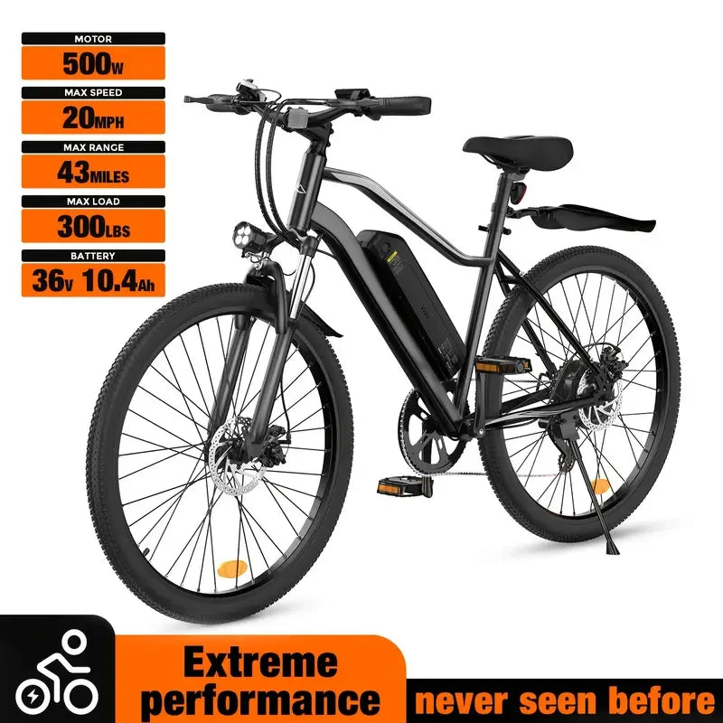 Electric Mountain Bike 26 Inch 500W Brushless Motor