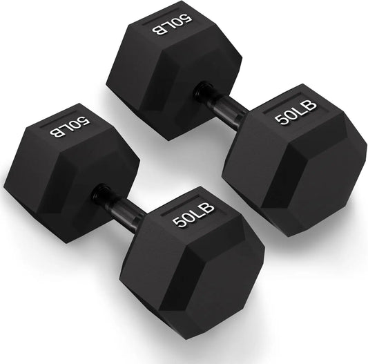 Rubber Encased Hex Dumbbell With Anti Slip Handle Home Gym