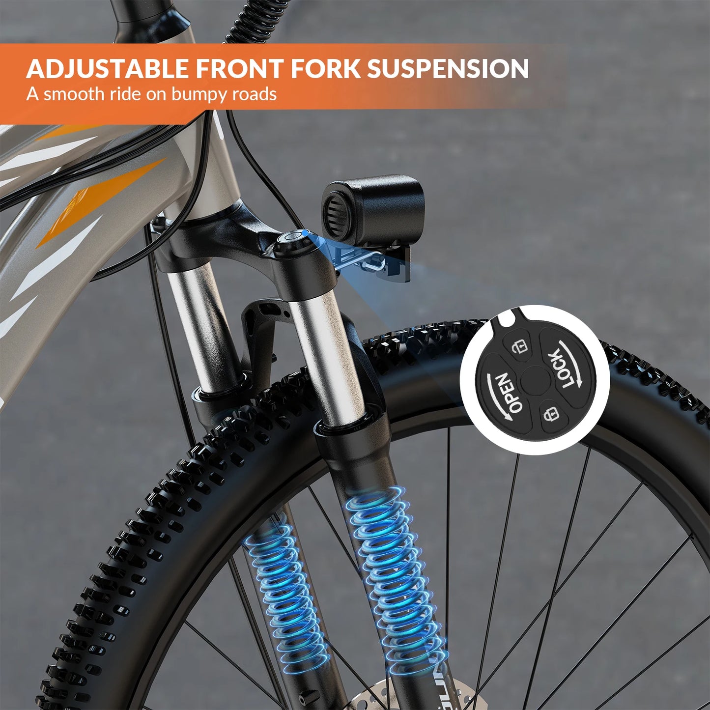 5th Wheel AB17 Electric Bike With 700W Peak Motor And 23 Mph Speed Front Suspension