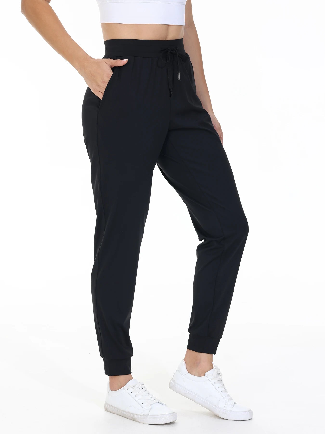 Women's High Waist Jogging Pants With Pockets Drawstring