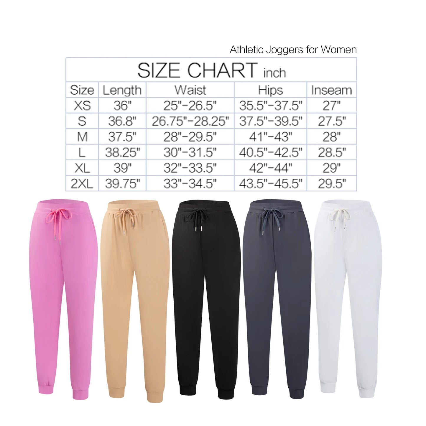 Women's High Waist Jogging Pants With Pockets Drawstring