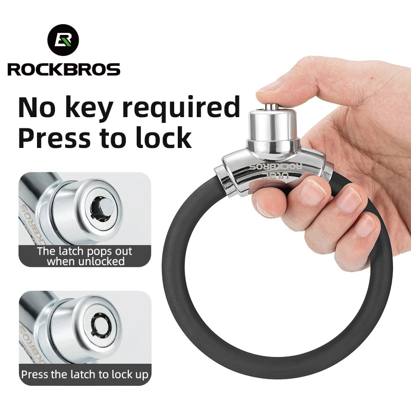 Rockbros Cable Lock With Keys For Bicycle Anti Theft