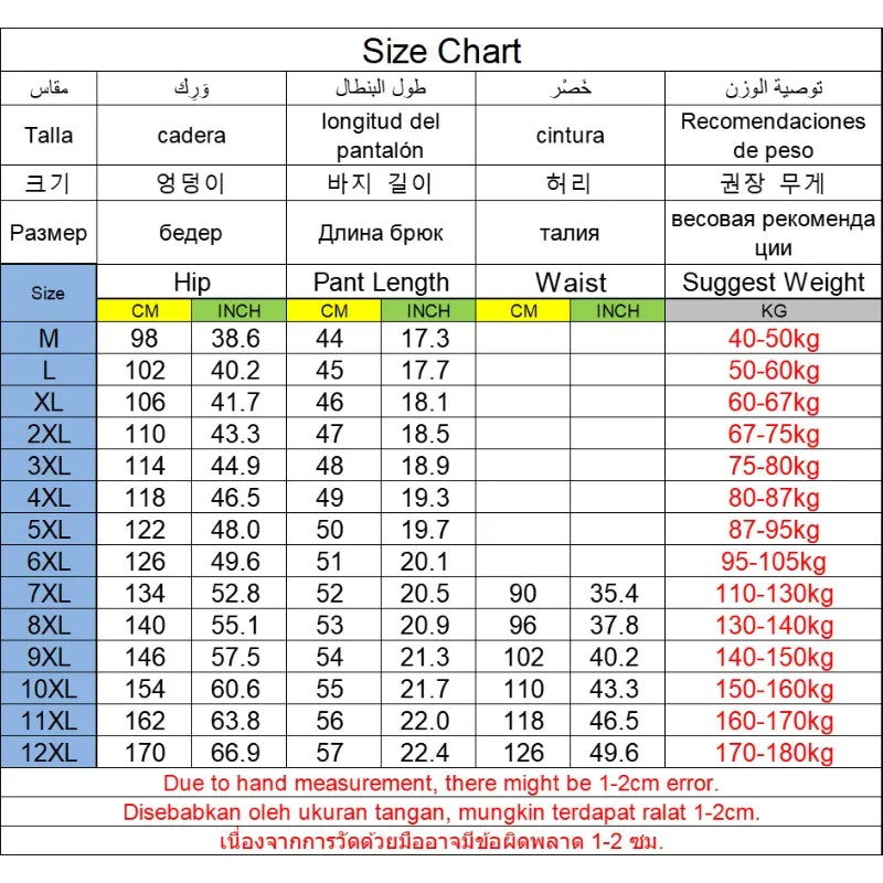 Plus Size Mens Breathable Shorts 10XL 11XL 12XL Summer