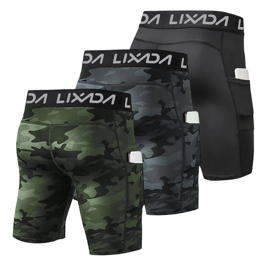 Lixada Men Sports Shorts 3 Pack Size L With Pocket Wicking