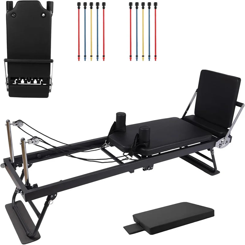 Pilates Reformer Machine 77 Inch Foldable For Home Gym