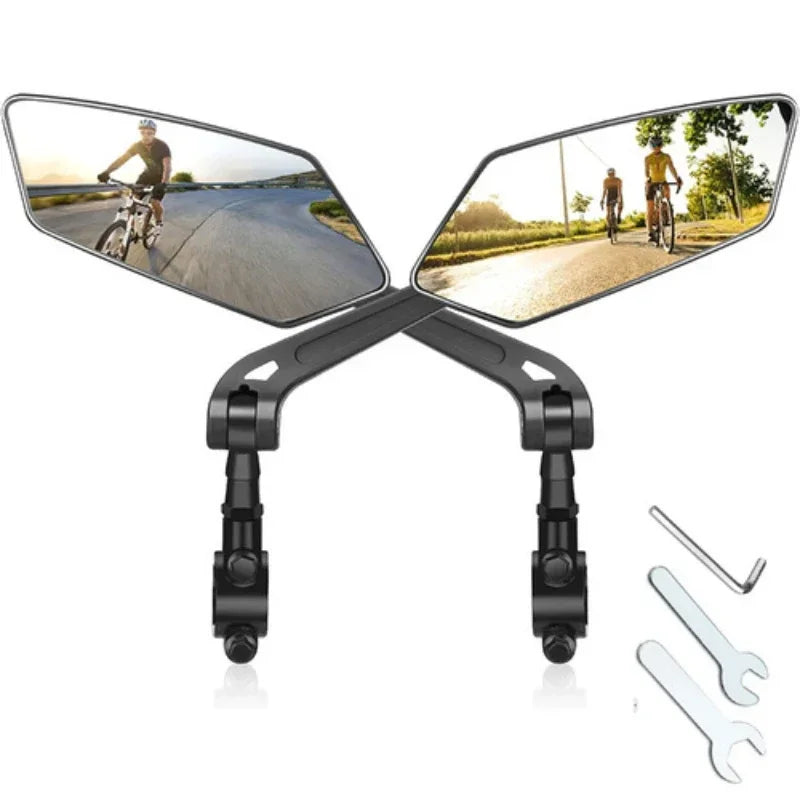Bike Rear View Mirror Handlebar Reflector Adjustable Black