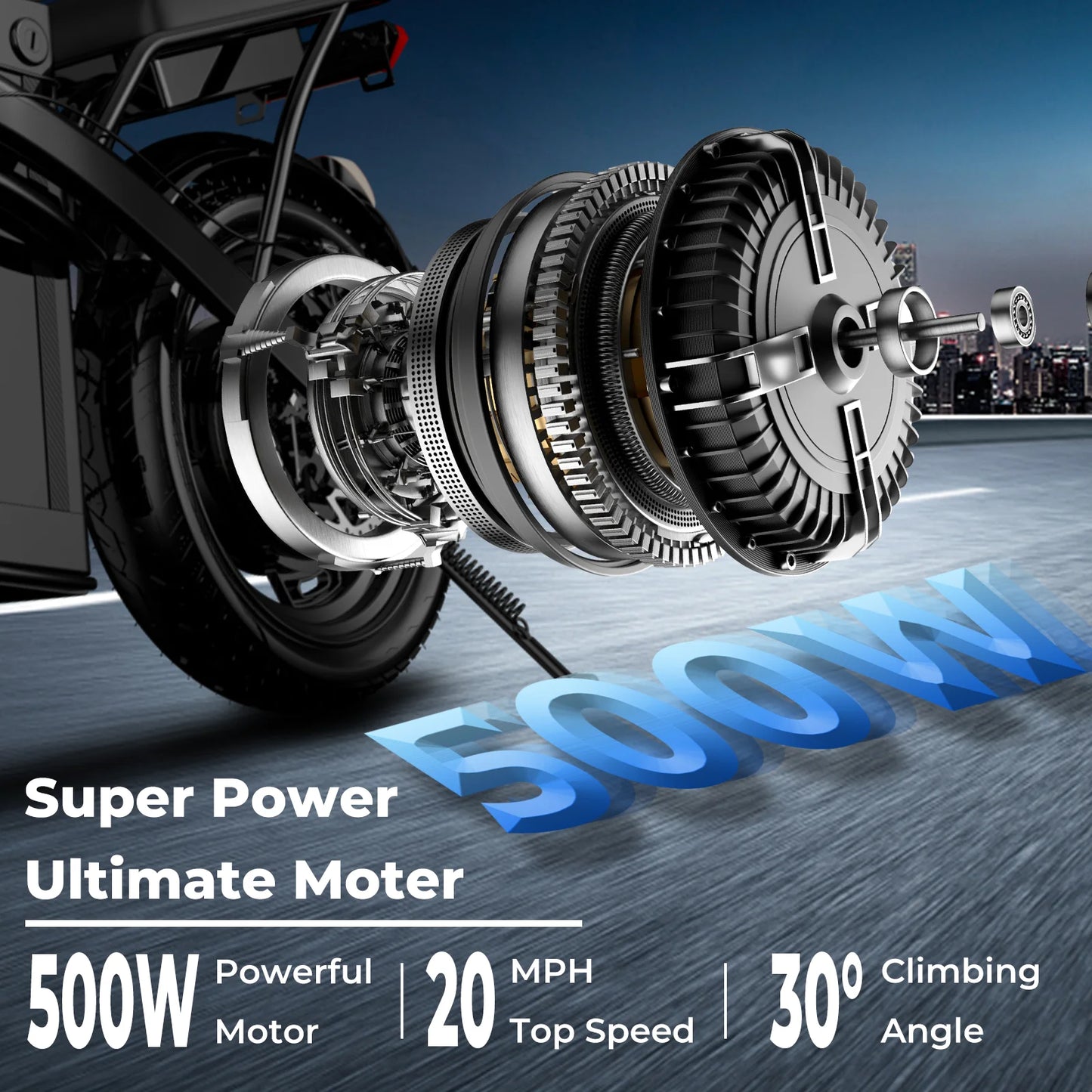 LELEKUAI 500W Foldable E Bike Removable Battery 20 MPH