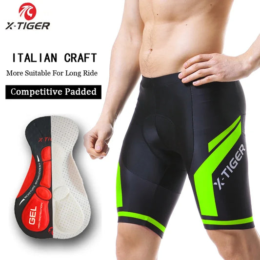 Xtiger Pro Cycling Bib Shorts With 5D Gel Pad Cushion Shockproof For MTB And Triathlon Performance