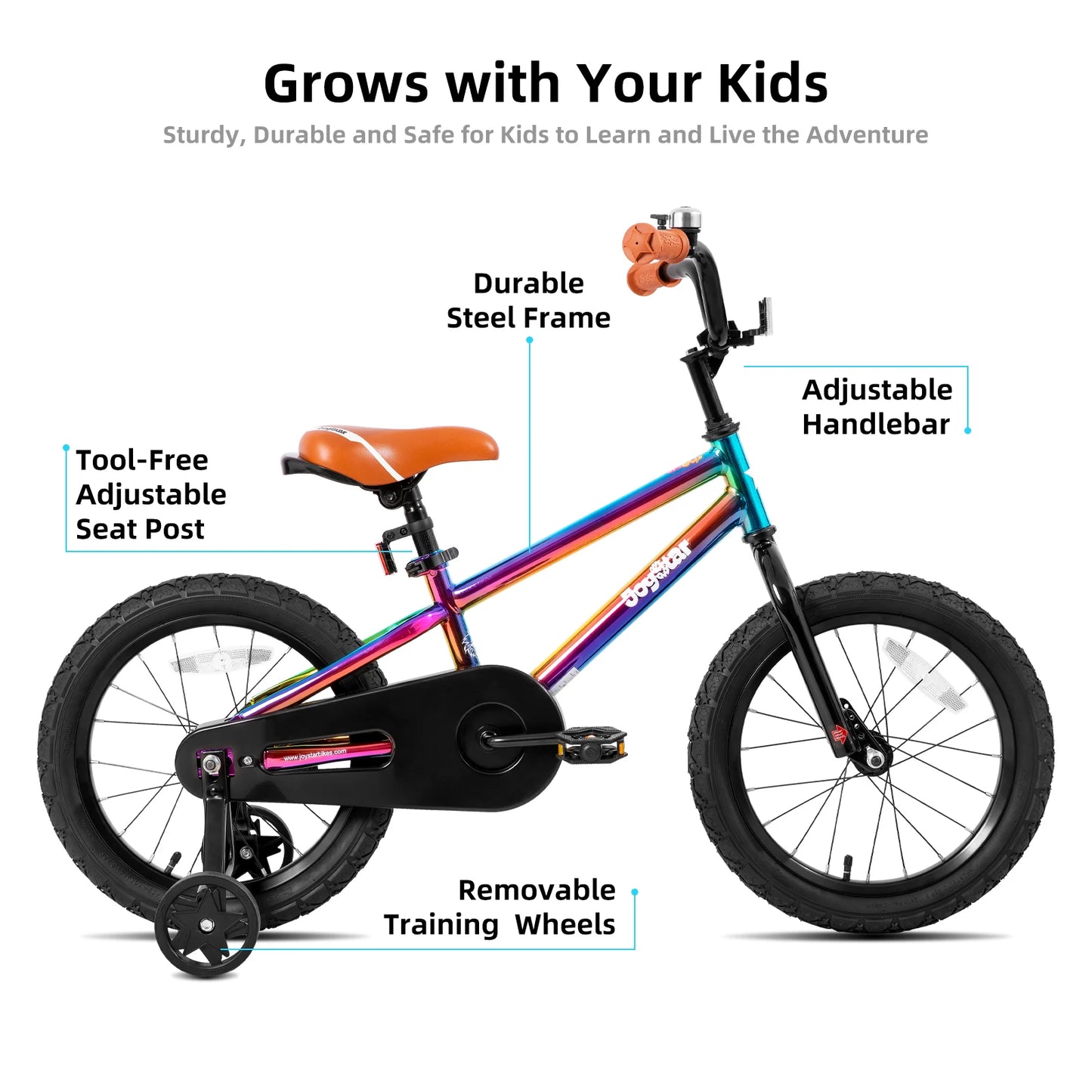 JOYSTAR Kids SportyBMXStyle Ultra Durable AlloyReinforced Training Wheels Ages2to9