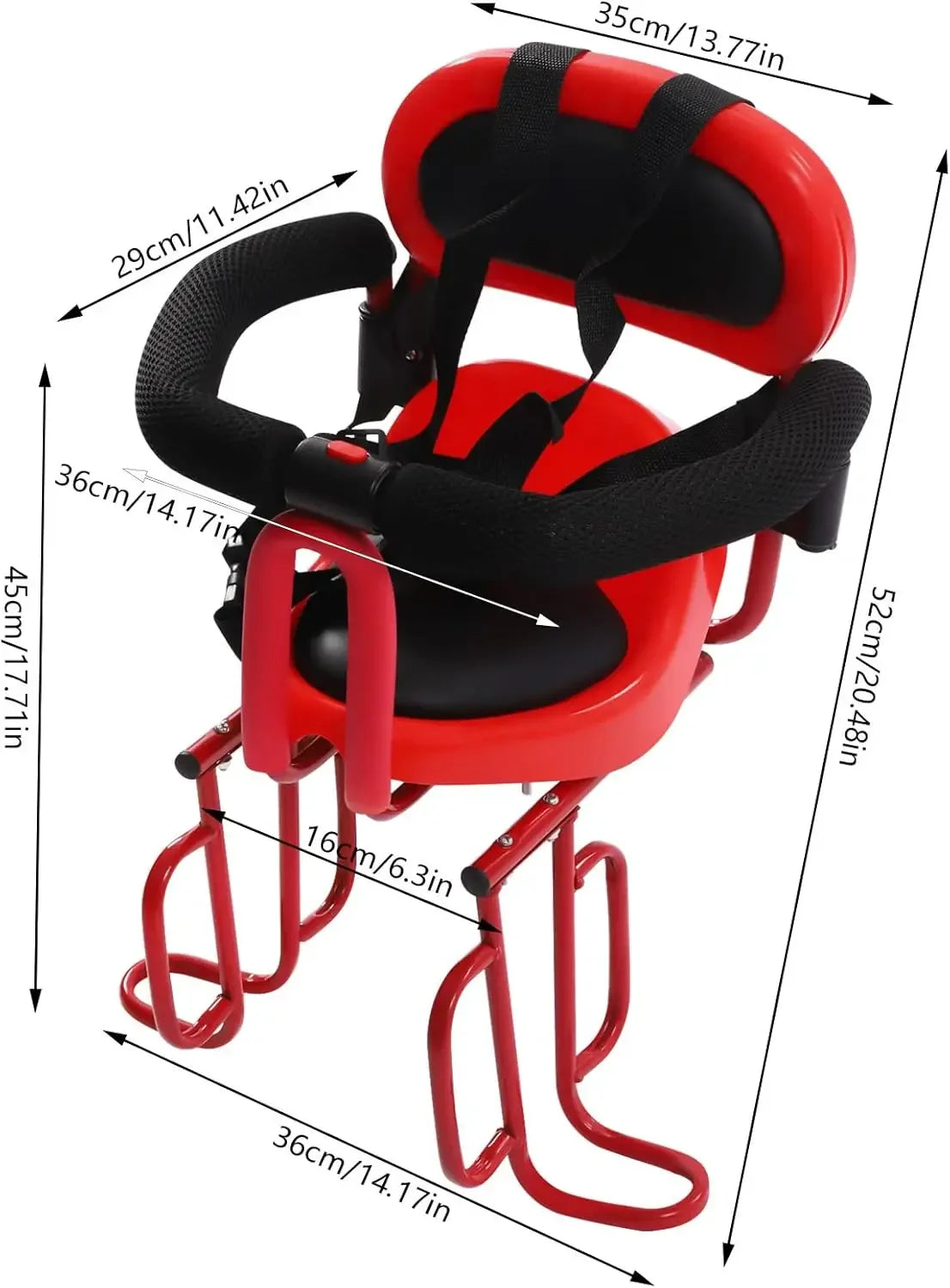 Rear Mounted Child Bike Seat Carrier With Removable Guardrail And Pedal For Kids