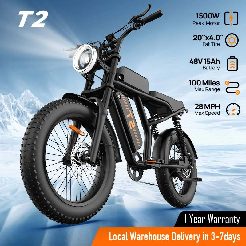 URLIFE Peak 1500W Electric Mountain Bike With 48V 15.6Ah Removable Battery 28MPH 100 Mile Range