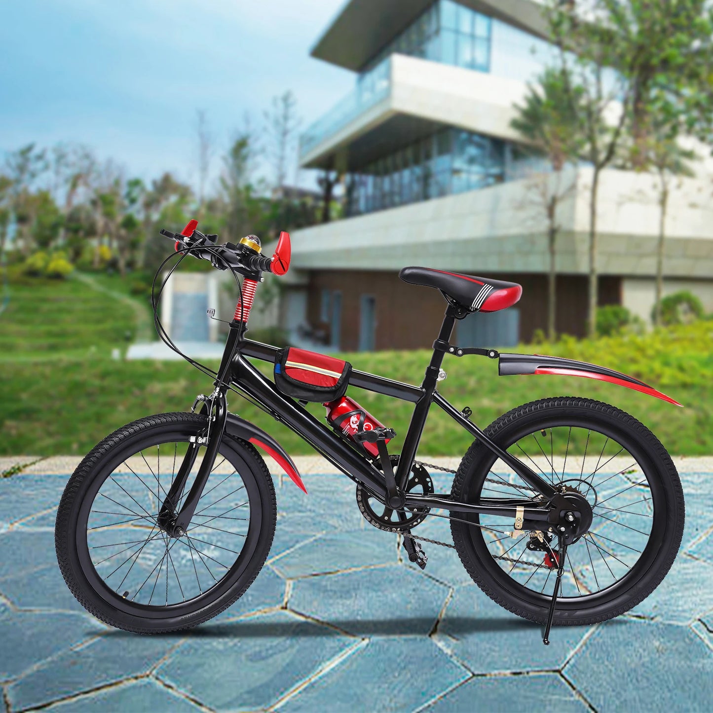 Fork Kids Mountain Bike With 7 Speed Gears Height Adjustable