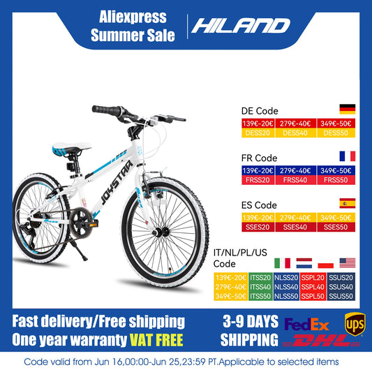 JOYSTAR Kids Mountain Bike 7 Speed Drivetrain