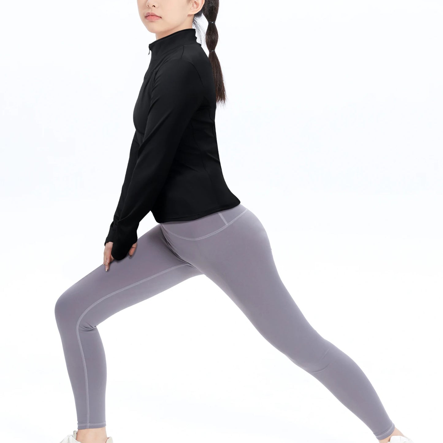 Women's Lightweight Zip Up Yoga Jacket With Thumb Holes
