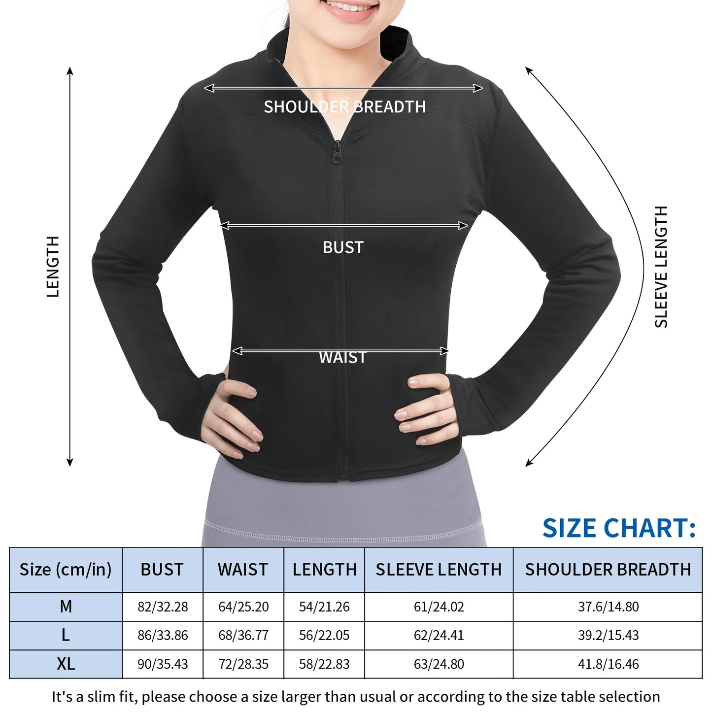 Women's Lightweight Zip Up Yoga Jacket With Thumb Holes