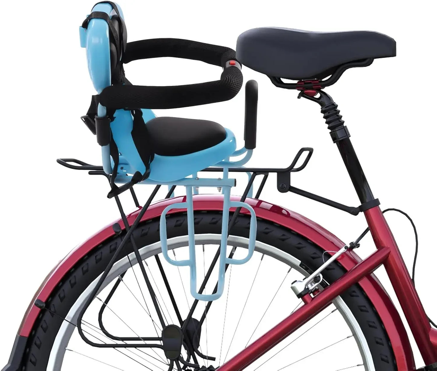 Rear Mounted Child Bike Seat Carrier With Removable Guardrail And Pedal For Kids