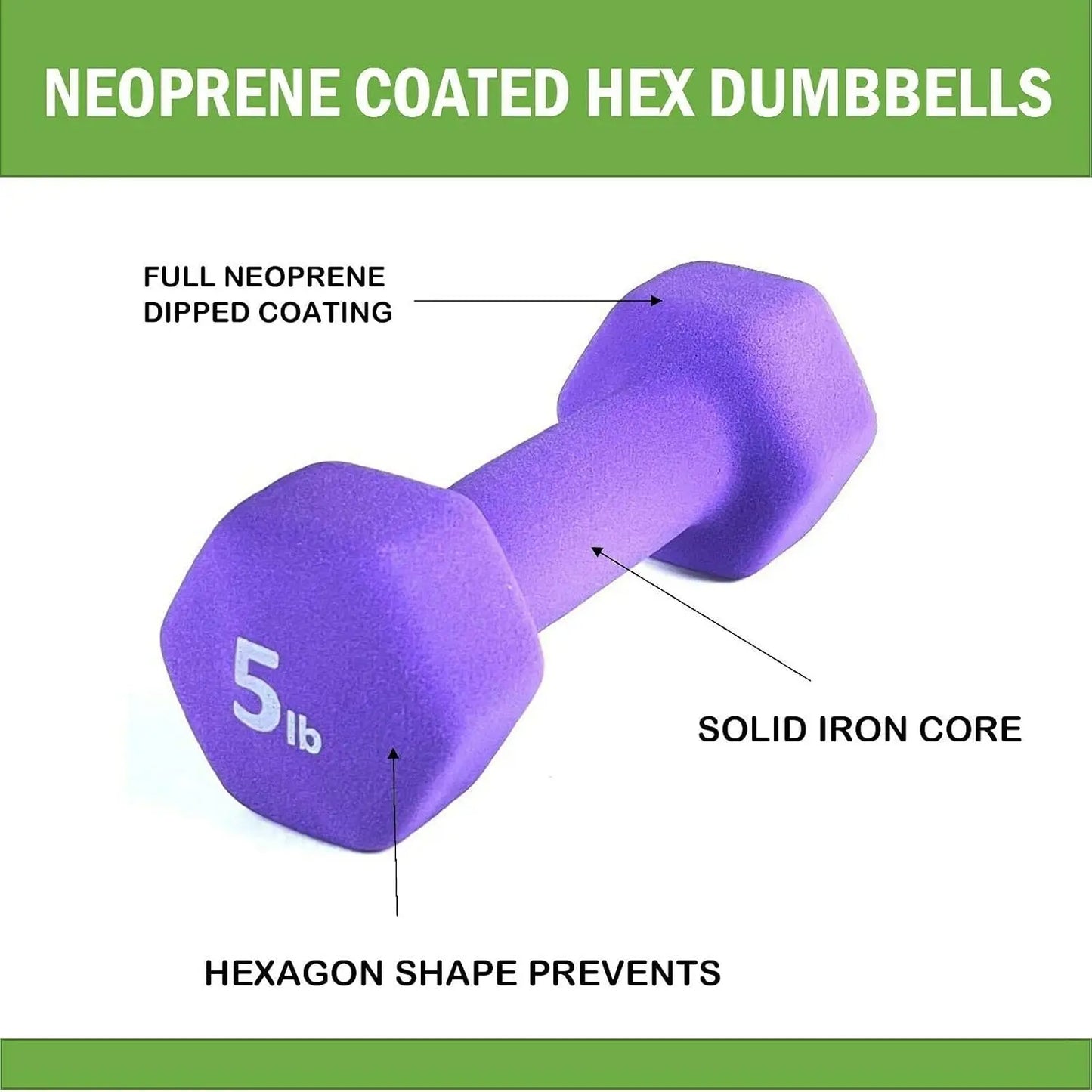 Neoprene Coated Dumbbell Hand Weights Set For Home Gym