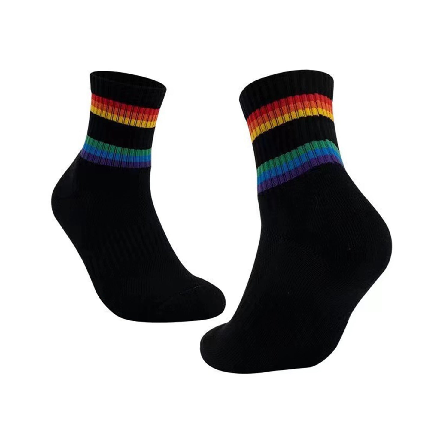 Colorful Compression Socks for Men and Women with Rainbow Stripes