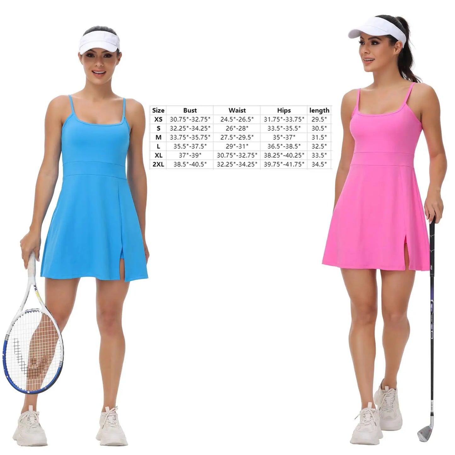 Sports Suspender Dress For Women Fitness Tennis With Pocket