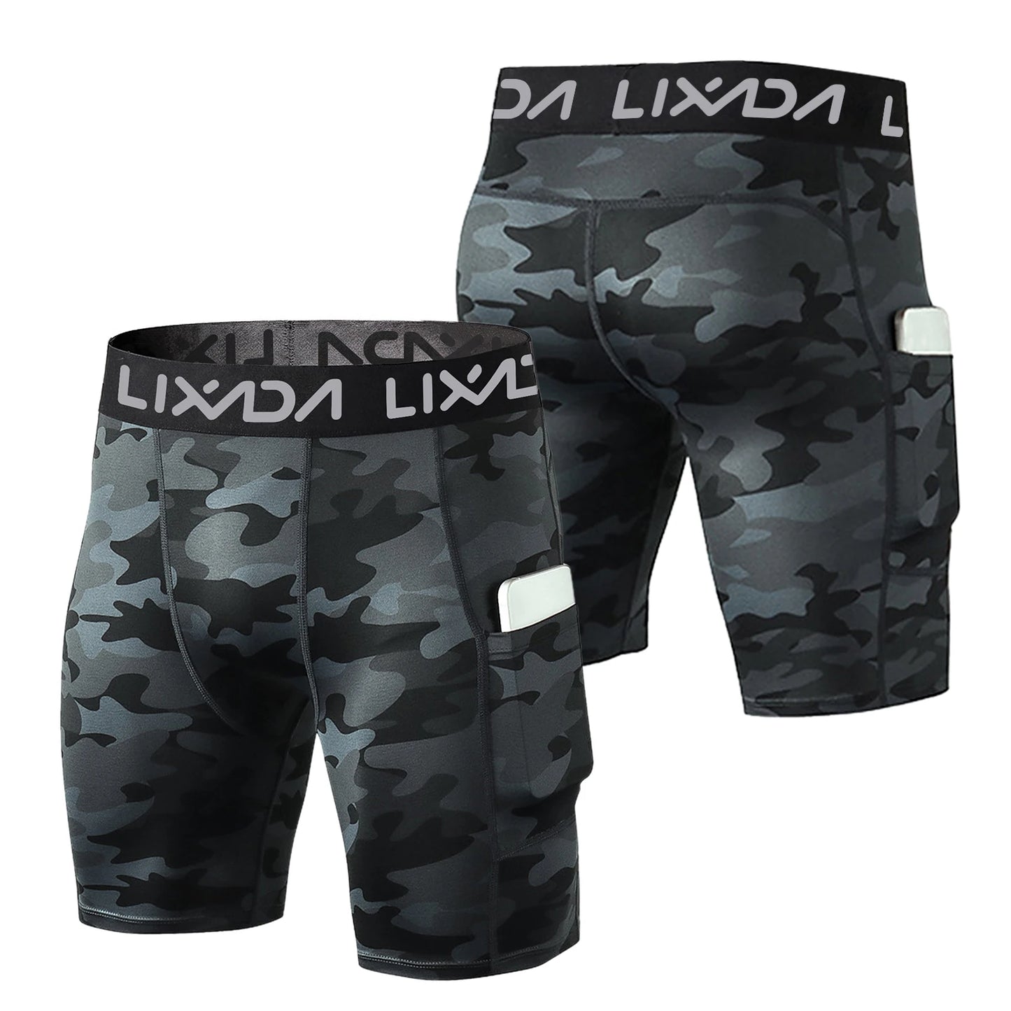 Lixada Men Sports Shorts 3 Pack Size L With Pocket Wicking
