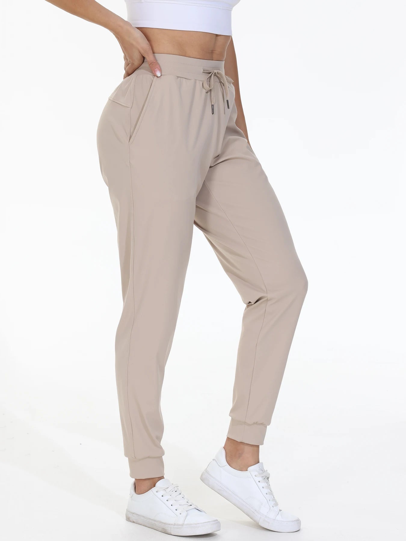 Women's High Waist Jogging Pants With Pockets Drawstring