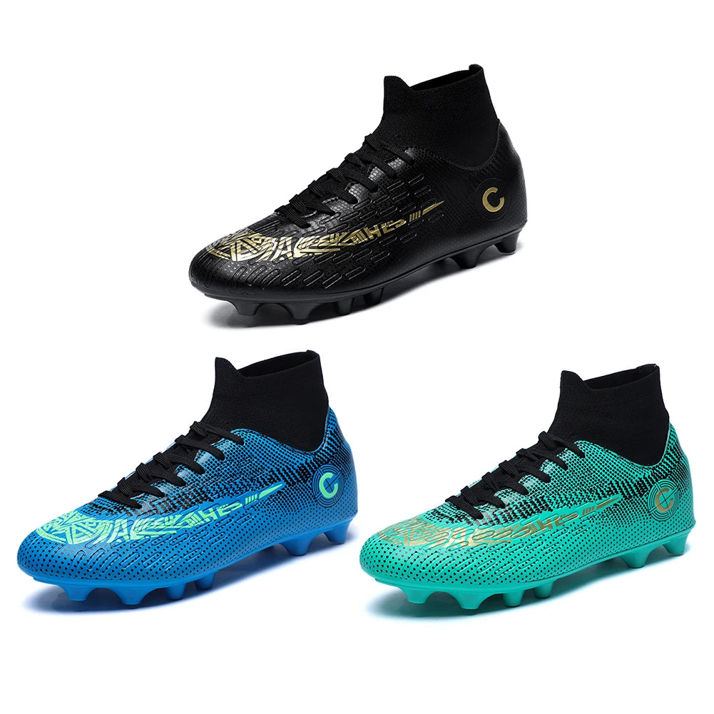 Shunmaii Football Training Boots High Top Spike Shoes