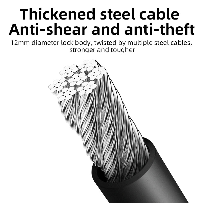 Rockbros Cable Lock With Keys For Bicycle Anti Theft