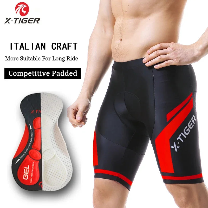 Xtiger Pro Cycling Bib Shorts With 5D Gel Pad Cushion Shockproof For MTB And Triathlon Performance