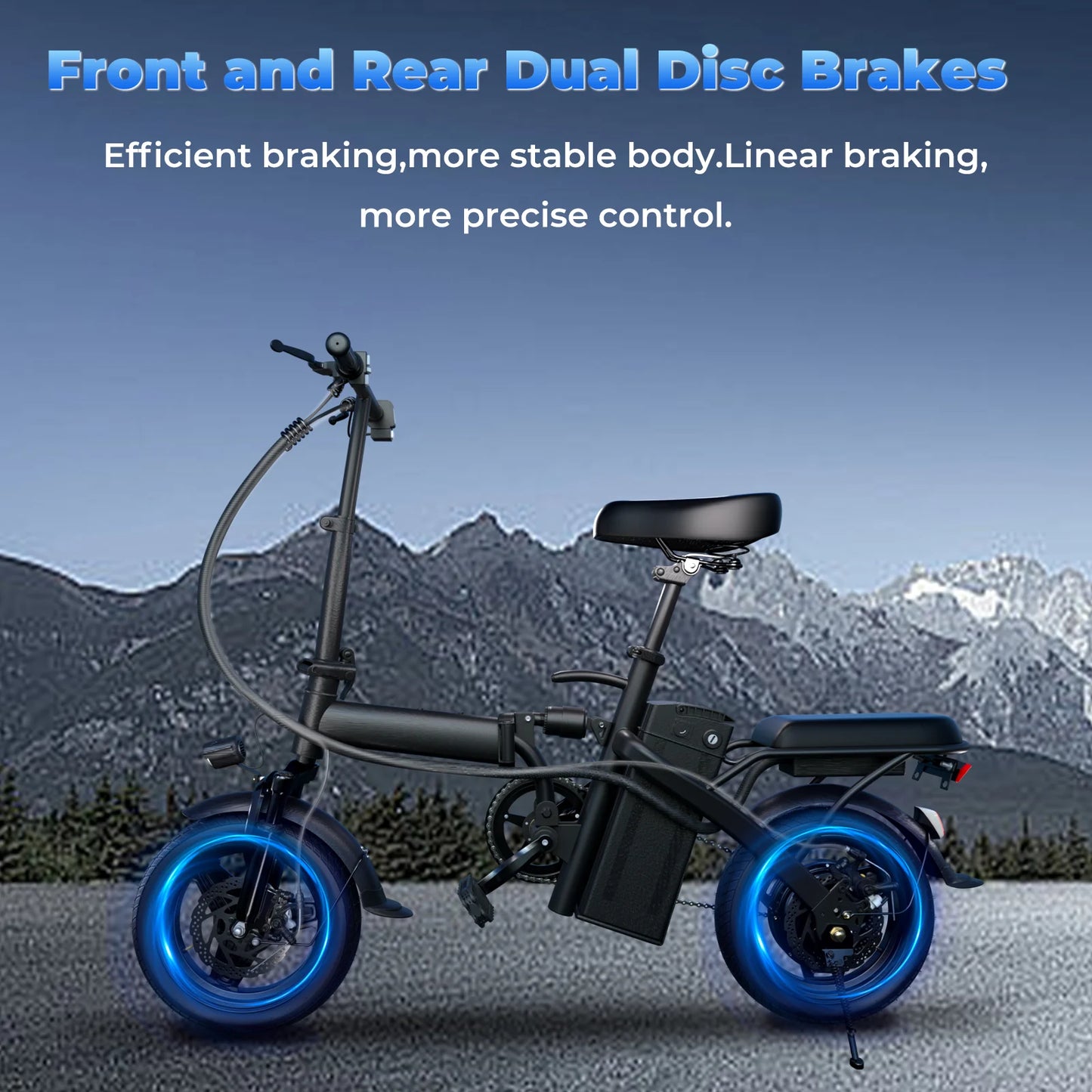 Lelekuai 500W Fold Electric Bike 20 MPH Removable Battery