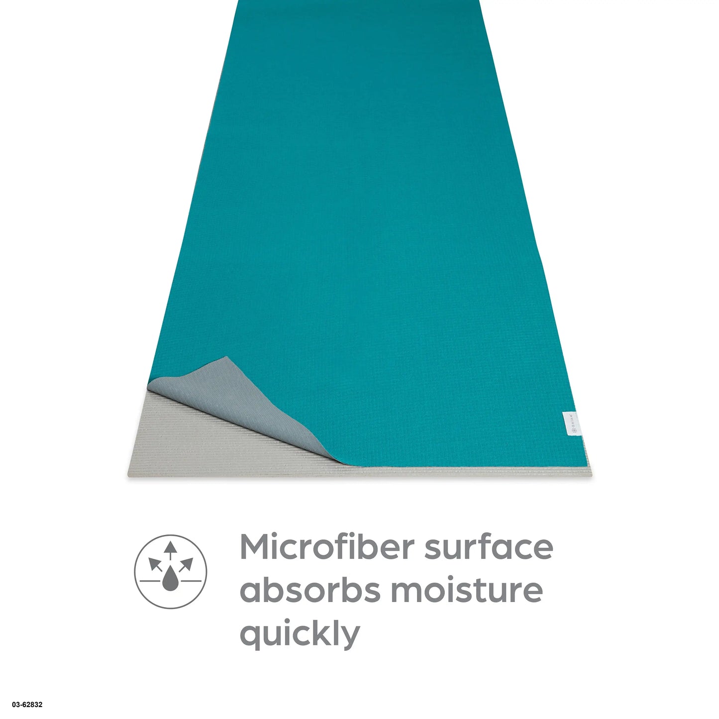 Two Pack Non Slip Yoga Pilates Mat Towel Teal Gray