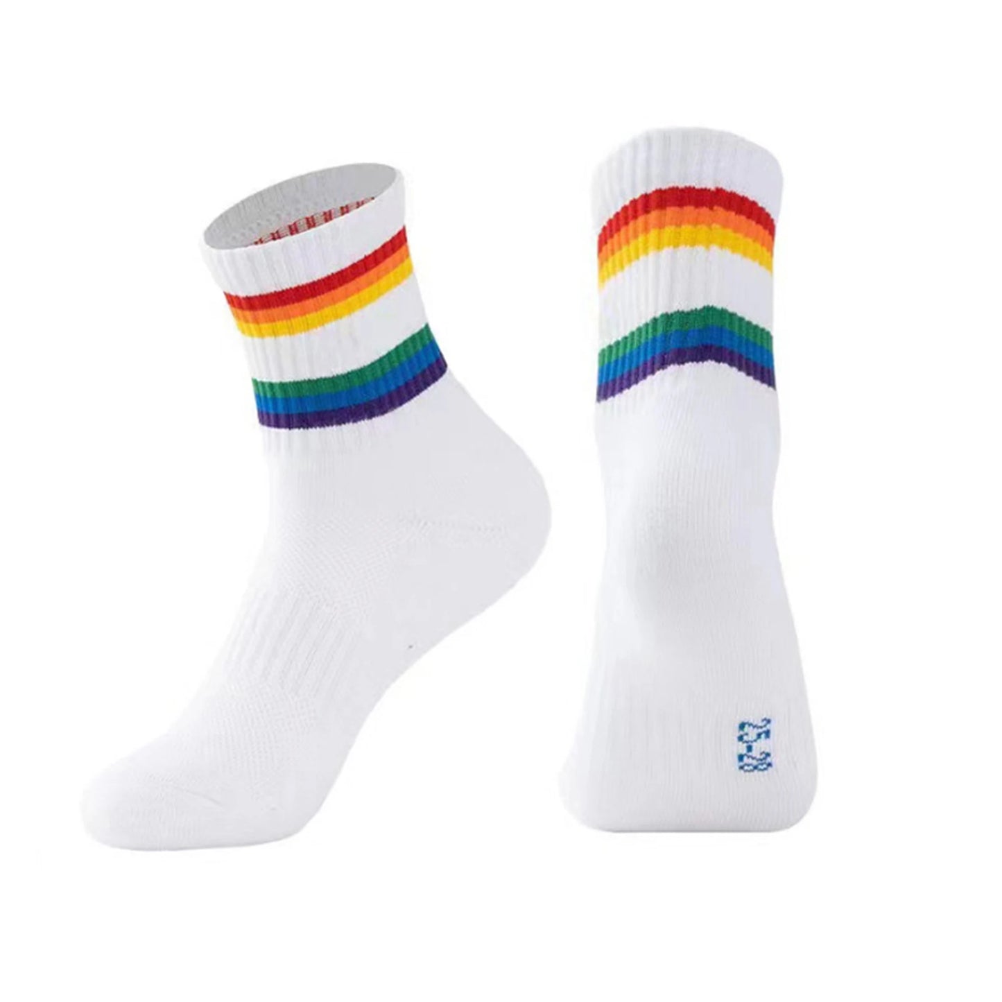 Colorful Compression Socks for Men and Women with Rainbow Stripes