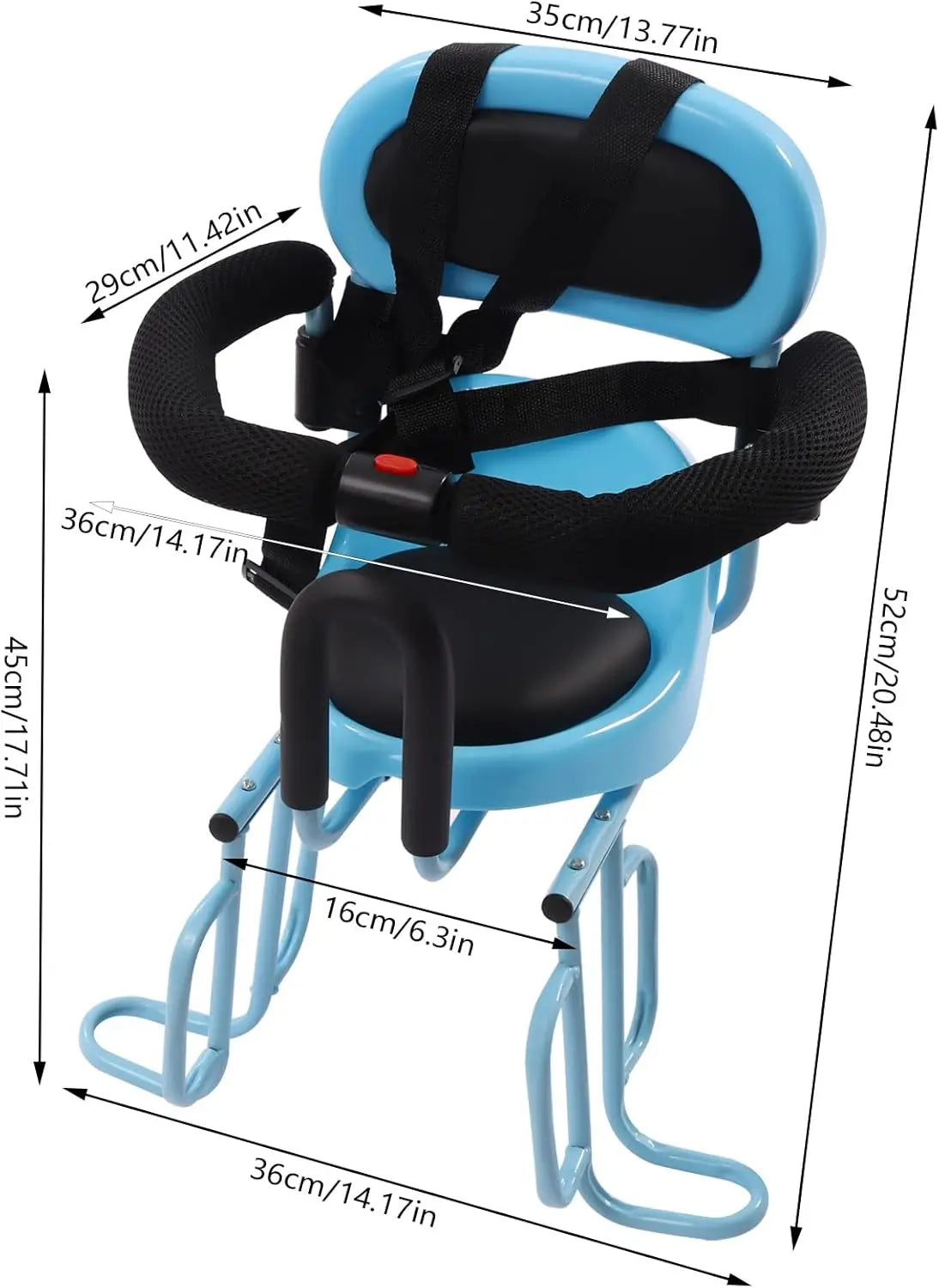 Rear Mounted Child Bike Seat Carrier With Removable Guardrail And Pedal For Kids