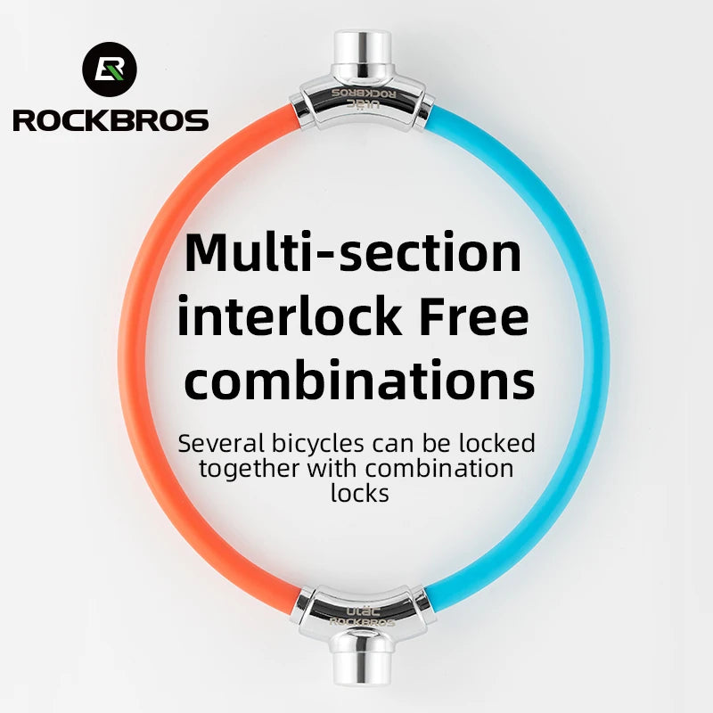 Rockbros Cable Lock With Keys For Bicycle Anti Theft