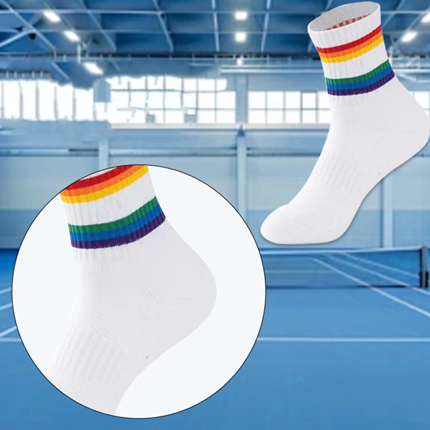 Colorful Compression Socks for Men and Women with Rainbow Stripes
