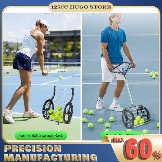 Tennis Ball Picker Basket 80 Ball Capacity Height Control