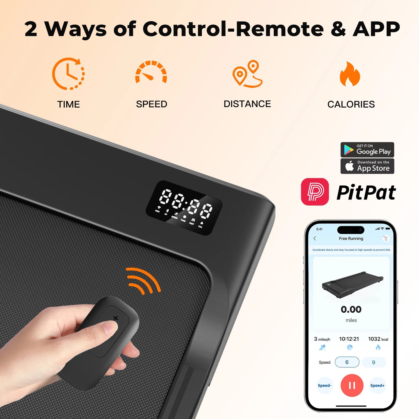 Walking Pad Under Desk Treadmill 2 In 1 With LED Display