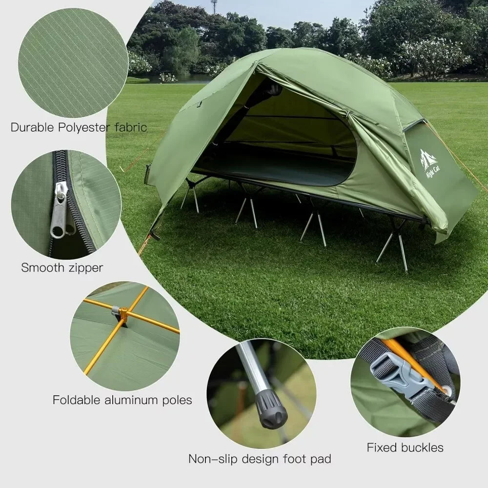 Night Cat Camping Cot Tent Waterproof One Person Off Ground Bed