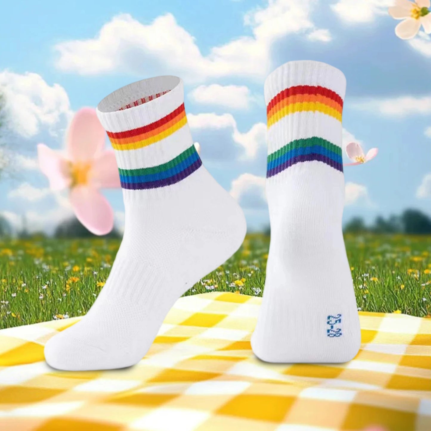 Colorful Compression Socks for Men and Women with Rainbow Stripes