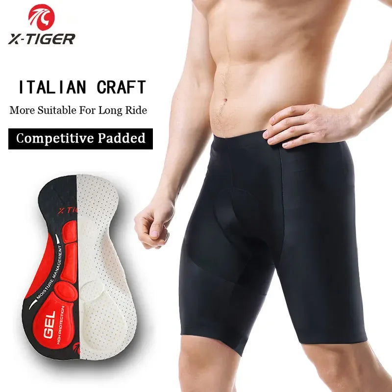 Xtiger Pro Cycling Bib Shorts With 5D Gel Pad Cushion Shockproof For MTB And Triathlon Performance