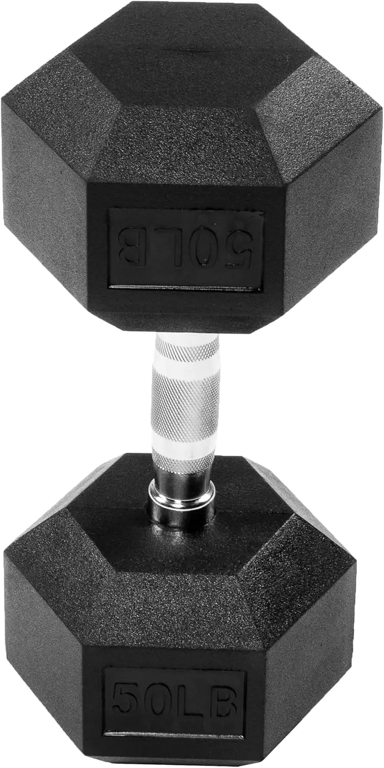 Rubber Encased Hex Dumbbell With Anti Slip Handle Home Gym