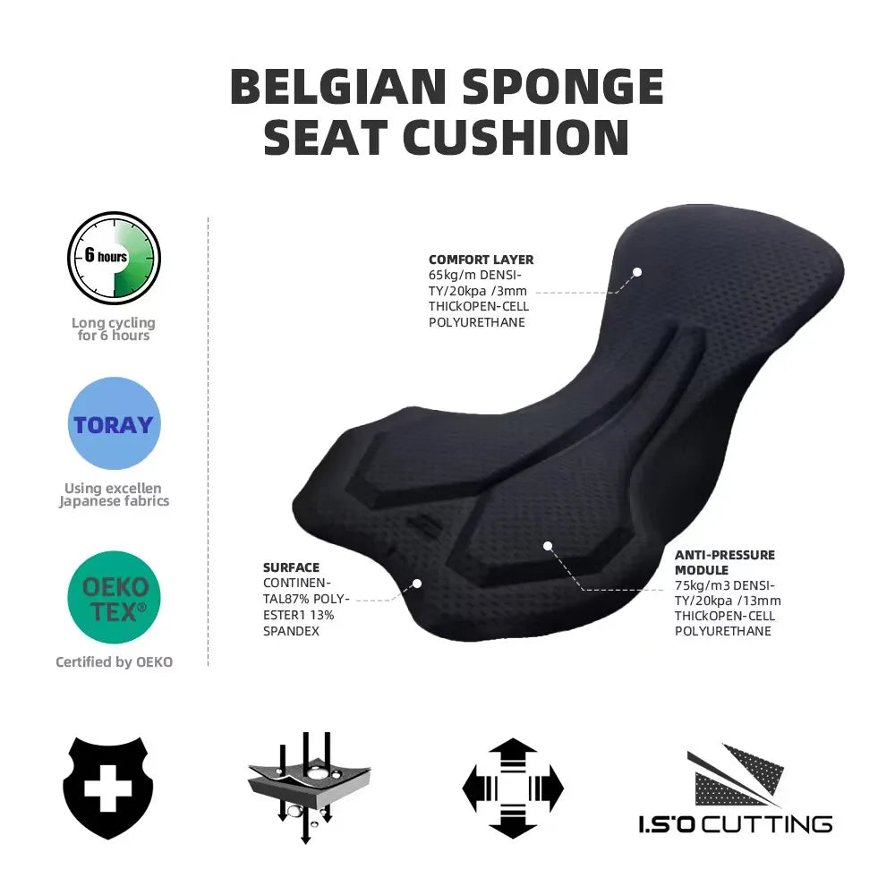 YKYWBIKE Men Cycling Bib Shorts Padded MTB Road Bike